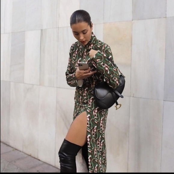 ZARA PRINTED MIDI DRESS Size M - Picture 6 of 10